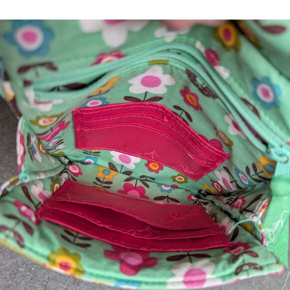 VERA BRADLEY Crossbody Bag Tutti Frutti Vtg Pattern Colorful Vibrant Green Pink - Picture 3 of 9